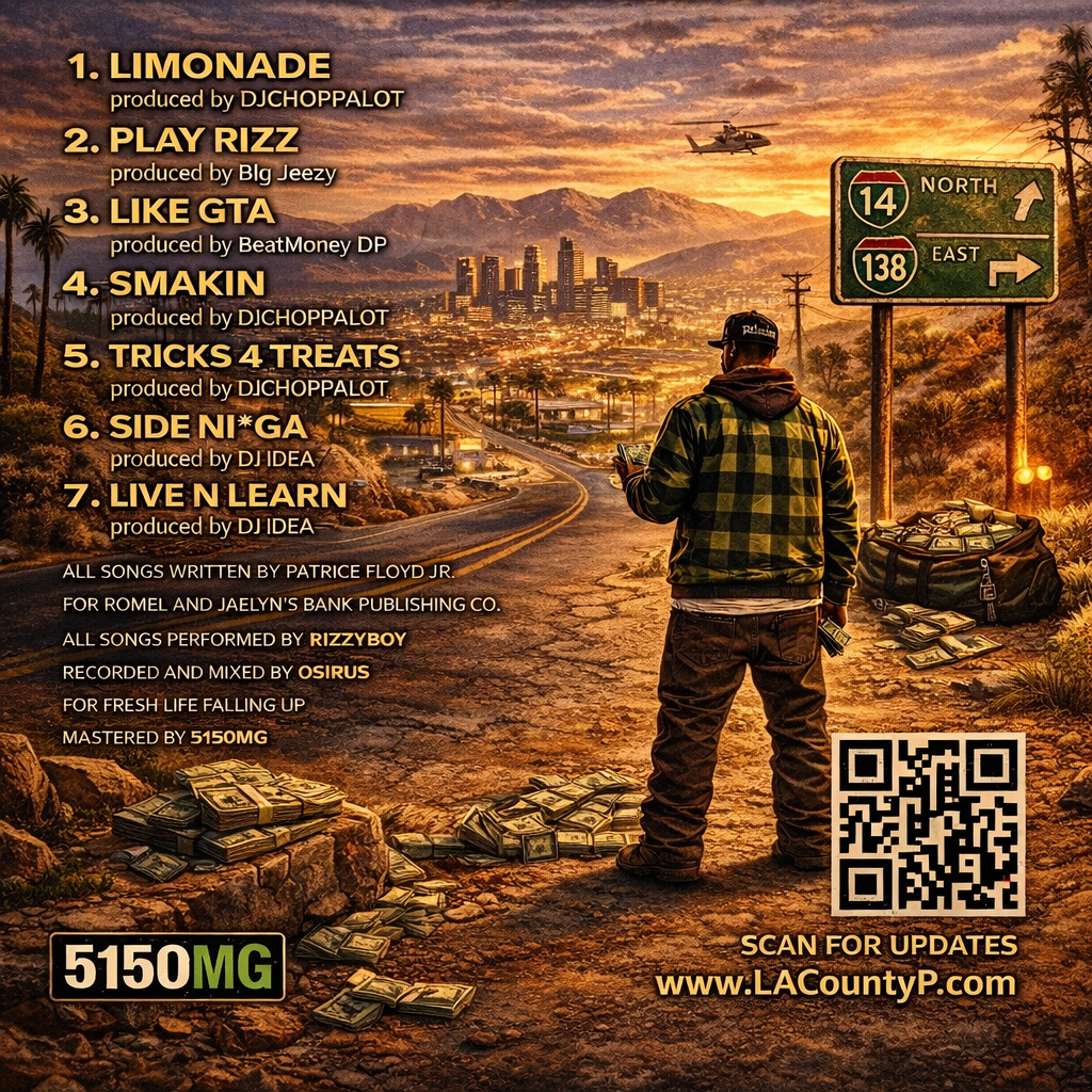 Rizzy L.A. County P album back cover track listing